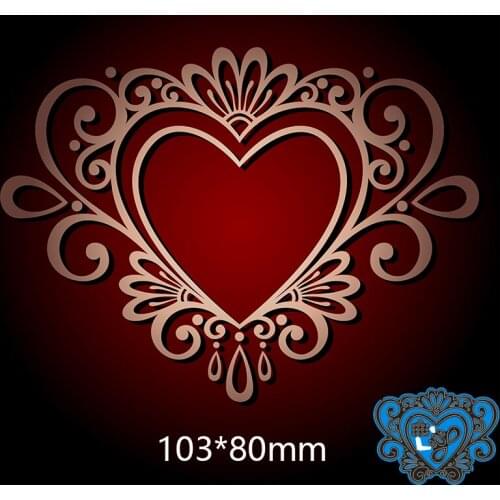 103*80mm HEART LACE Metal Cutting Dies and Stamps Stencil for DIY Scrapbooking Photo Album Embossing Paper Card