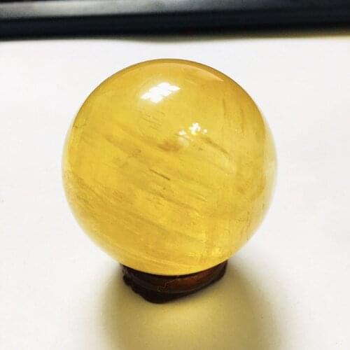 7cm High quality Yellow calcite ball handcrafted crystal lamp wicca home decoration accessories Natural gemstone properties