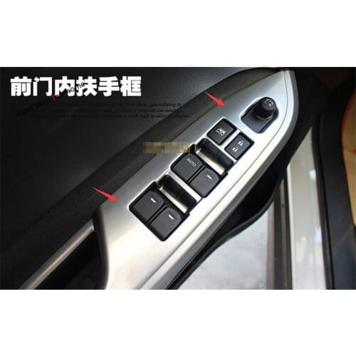 Yimaautotrims Door Window Lift Regulator Control Switch Button Cover Trim For Suzuki Vitara Escudo 2015 - 2020 ABS Pearl Chrome