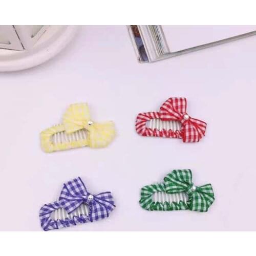 Pet Dogs Plaid bow hairpin Grooming Accessories Hair Clip Pendant Hairpin Pet Teddy Beau Hairdressing Clips BB Clip Hairpin Comb