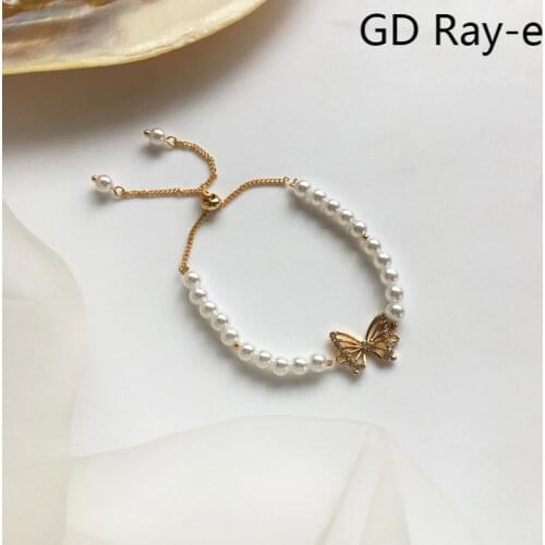 Fashion Adjustable Pearl Bracelet Korean Elegant Butterfly Stars Chain Students Charm Bracelet Womens Hand Jewelry 1332Y2