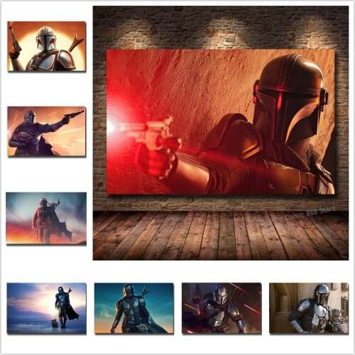 Star Wars The Mandalorian Classic Canvas Pictorial Vintage Wall Art Picture HD Prints Living Room Bedroom Dorm Bar Cafe Decor