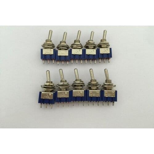 10pcs MTS-102 3-Pin SPDT ON-ON 6A 125V/3A 250V Toggle Switches