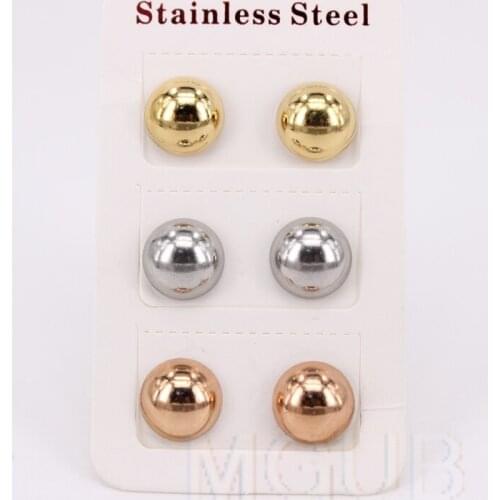 3.8g 5.1g 11.2g 17.7g 4mm 6mm 8mm 10mm diameter semicircle Ear studs 3 pairs /Sets Popular office casual wear LH985