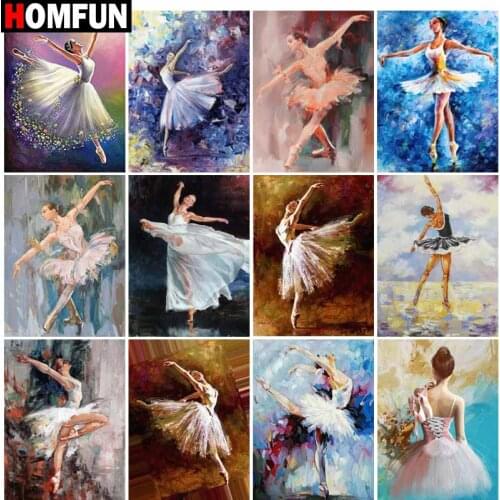 HOMFUN Full Square/Round Drill 5D DIY Diamond Painting "Ballet woman portrait" Embroidery Cross Stitch 5D Home Decor Gift
