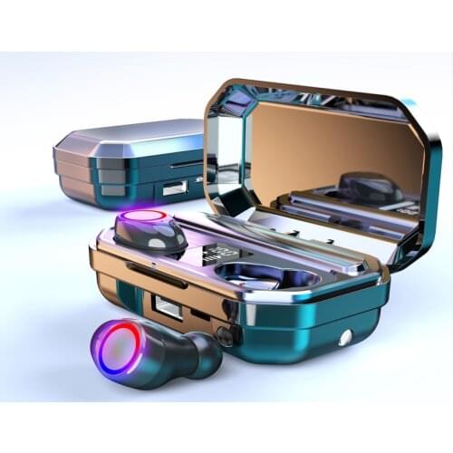 M&J M12 TWS Wireless headphones Bluetooth 3500mAh case Flashlight Headset LED Display IPX5 Waterproof 9D Touch control earphone