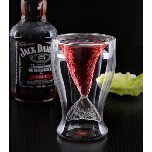 100ml Mermaid Wine Glass Whiskey Vodka Shot Glass Cup Beer Mug Mermaid Lover Crystal Cups For Party Bar Hotel Drinkware
