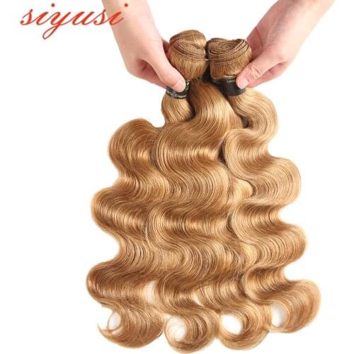 Color #27 Peruvian Body Wave Bundles Vendors Wholesale Weave Bundles Hair Blonde Human Hair Bundles Extensions Human Hair