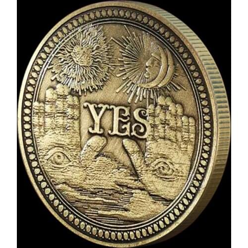 YES Or NO Decision Bronze Commemorative Coin All Seeing Eye or Death Angel Magic Toy Coin Souvenir Gifts