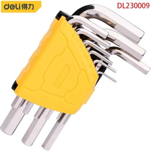 Deli DL230009 The Flat Head Hex Nine Sets Allen Wrench Flat Head Hexagon Specification 1.5/2/2.5/3/4/5/6/8/10 Hand Tools
