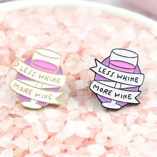 Fuchsia background wine red wine glass Phnom Penh black side two color optional brooch white ribbon lettering romantic love