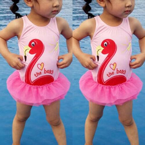 Toddler Kid Baby Girls 1T-6T Flamingo Print Bikini Set Swimwear Swimsuit Bathing Beach
