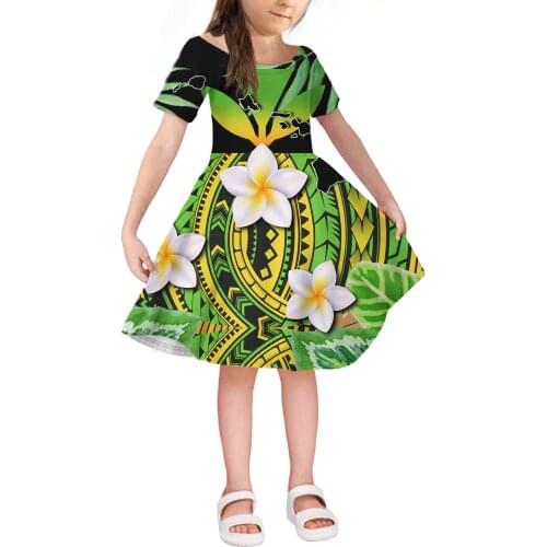 HYCOOL Summer Girls Floral Dress Short Sleeve Bohemian Beach Princess Dresses for Girl Clothing 4 6 8 12 14 Years Hot Selling