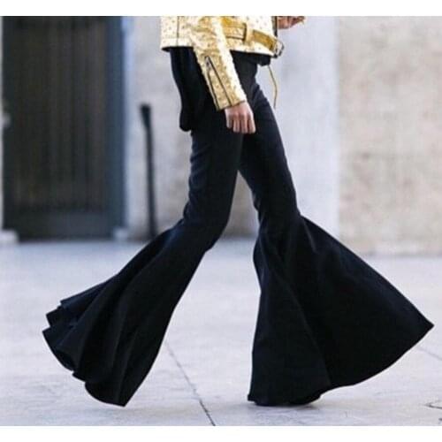 Marrakesh High Waisted Stretcy Cotton Jersey More Loose Flares Flared Trouser Skinny Pant