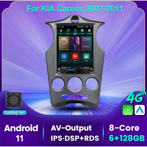 MEKEDE IPS 6+128G DSP Android 11 Car Radio GPS For KIA Carens 2007-2011 Multimedia Tesla Vertical Screen Navi Wifi Carplay BT