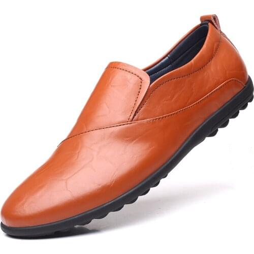 Quality High 2020 Genuine New Leather Men Shoes Soft Breathable Moccasins Loafers Fashion Brand Men Flats Comfy Driving Shoes