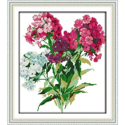 The bouquet Printed Canvas Cross Stitch Kit Home Decoration 11CT Fabric 14CT Canvas DMC Embroidery Needlework Cross-stitch set