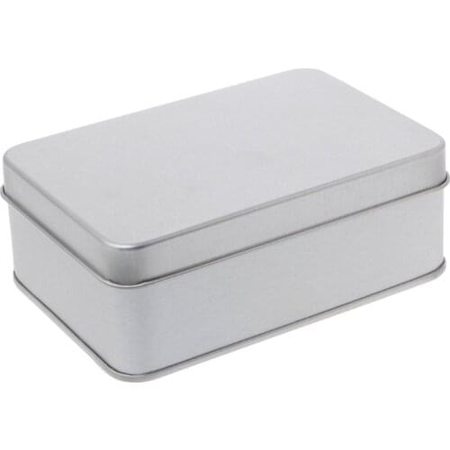 Small Metal Tin Silver Storage Box Case Organizer For Money Coin Candy Key