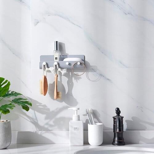 New Creative Multi-purpose Key Hook Wall-mounted Storage Hook Wall Hanger Bathroom Organizer Storage dual hangers #30