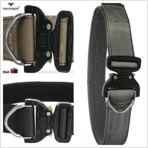 EmersonGear Cobra D-Ring Riggers Belt Rigger/Duty Army Tactical Belt Men Belt-Black-Gray Waist Support