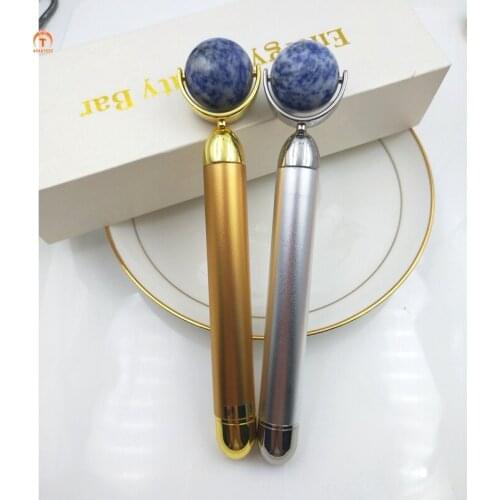 Natural Sodalite Rose Quartz Roller Massage Stick Germanium Stone Roller Massager relieve fatigue Brush Skin Health Beauty Tool