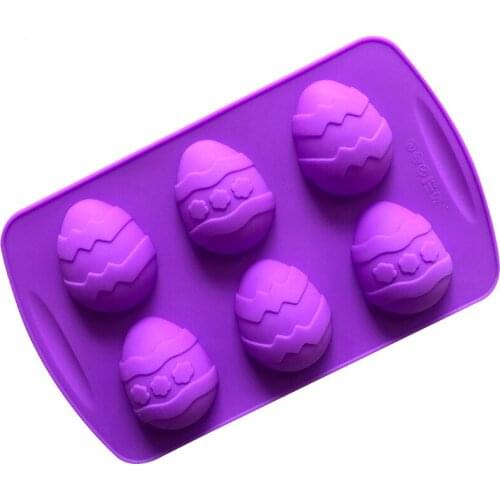 Silicone Cake Mold Small Easter Eggs Handmade Soap Mold 6 Hole Recovery Mode DIY Molds E595