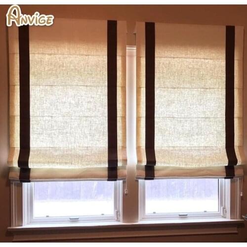 Modern Stripes Full Blackout/Light Filter Roman Shades ,Easy Install Washable Curtains ,Customized Window Curtain Drape
