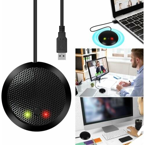 USB Omni-directional 360° Pickup Condenser Microphone Desktop Computer Mic for Computers Laptops Portable High Sensitivity Mic