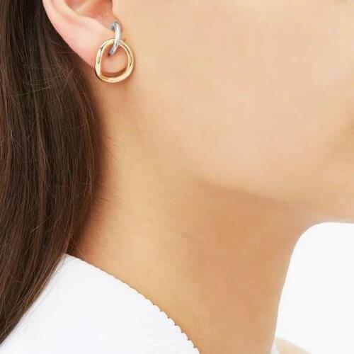 Vintage Earrings Goth Metal Geometric Stud Earrings for Women Punk Jewelry Femme Gold Earring Gothic Brincos Fashion Bijoux 2020