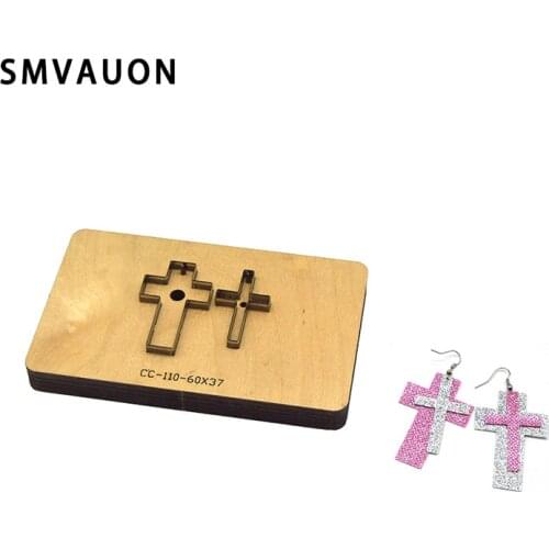 SMVAUON Japan Steel Die Cut Steel Punch Dark Cross Earrings Cutting Mold Wood Dies Leather Blade Rule Cutter DIY Leather Crafts