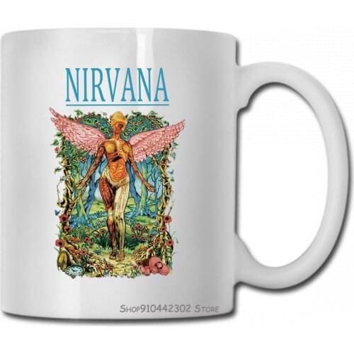 Funny In Utero Mug Cup 2016 Daniel Mercer Art Kurt Cobain Anatomy Angel Floral Women Men