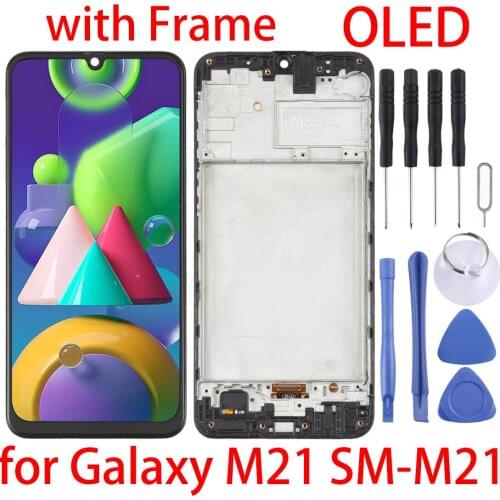 OLED For M21 LCD For Galaxy M21 SM-M215 LCD Display&Frame Touch Screen Digitizer for Samsung Galaxy M21 SM-M215