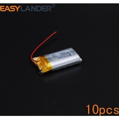 10pcs/Lot 3.7V 700mAh 902040 Rechargeable li Polymer Li-ion Battery For bluetooth headset mp3 speaker recorder wristband 092040