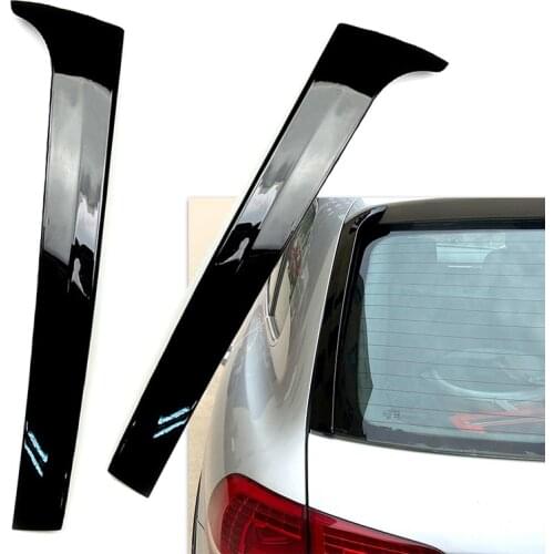 2PC Car Vertical Rear Window Side Spoiler Canard Splitter For VW For Touareg 2011 2012 2013 2014 2015-2017 Glossy Black Retrofit