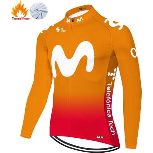 2021 Movistar Winter Thermal Fleece Maillot Ciclismo Hombre Wielren Kleding Heren Camisa Ciclismo Masculina Maillot Ciclismo