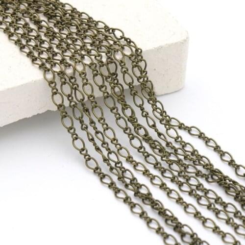 5 Meter Antique Bronze Big Small Two Size Ring Copper Metal Chain For Making Jewelry Findings Necklace Bracelet Diy Accessories