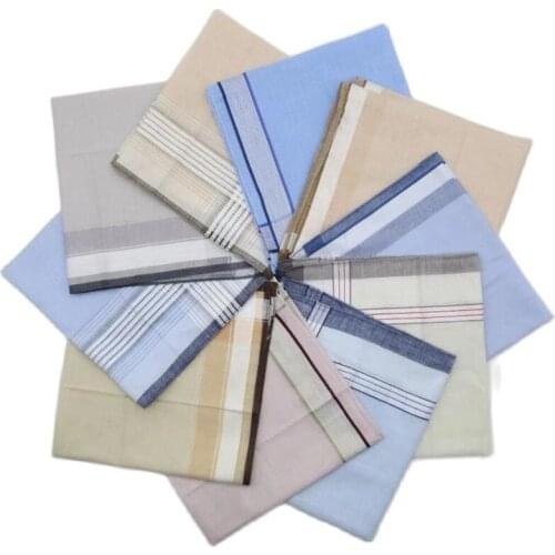 5pcs -10pcs Novelty Wedding Gift Dining Table Handkerchief Towels 40CM Plaid Handkerchiefs Men Cotton Pocket Square fazzoletti