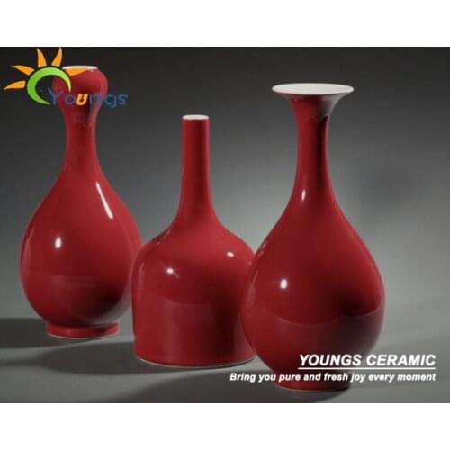 Antique qing porcelain oxblood vases for collection