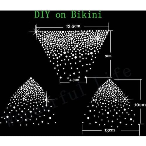 Free shipping sexy bling Star Iron On Hotfix Rhinestones DIY Transfer Applique for Competition Bikini DIY