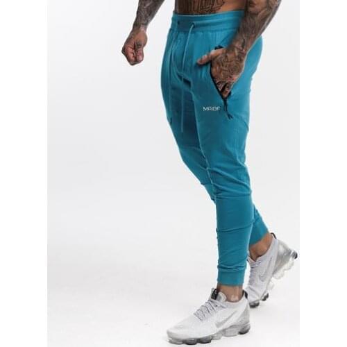 Men Sweatpants Jogger Pants Men Workout Track Pants Slim Fit Zipper Pockets Running Trousers
