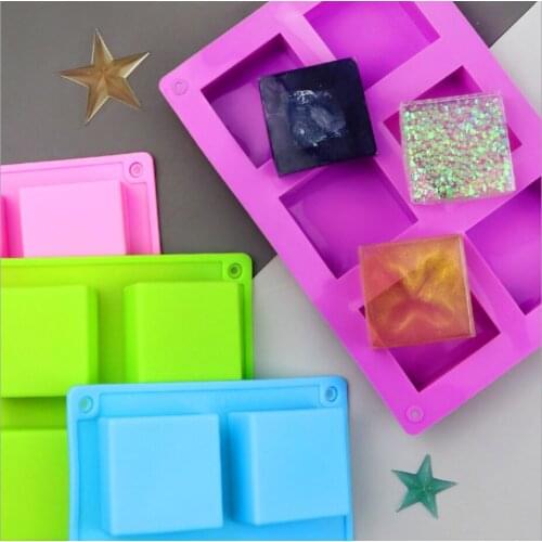 6 cavity square handmade soap mold 5*5*2.5cm soap mold