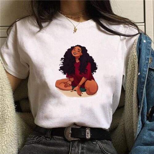 FIXSYS Summer Women T-shirt Cartoon Girl Print Tee Shirts Large Size Female Graphic T-shirts Harajuku Kawaii Tops Tee Funny Tees