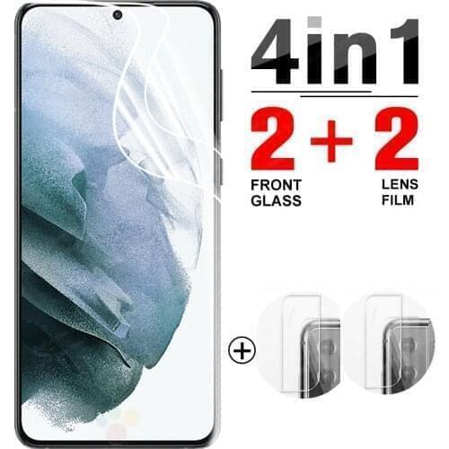 4-in-1 Hydrogel Film for Samsung Galaxy S21 Plus Full Screen Protector Film For Svmsung S21 Ultra FE S21+ film safety not glass