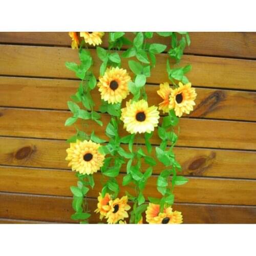 Fake artificial sunflower hanging vines for wedding garden decoration (10 pieces/lot)