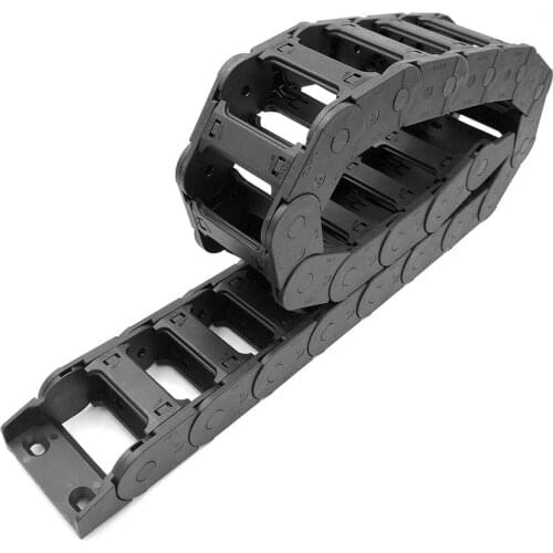 JFLO 25x57mm 1 Meter Drag Chain Cable Wire Carrier Bridge Open On Both Sides With End Connectors For CNC Router Free Shipping