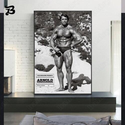 Canvas Painting for Living Room Arnold Schwarzenegger-Bodybuilding Motivational Quote Canvas Posters Prints Gym Room Wall Decor
