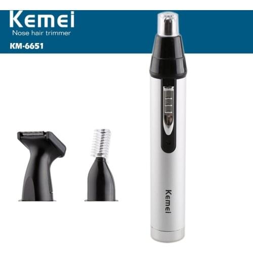 Kemei 3 in 1 Rechargeable Hair Removal Trimmer Electric Nose Trimmer Eyebrow Ear Trimmer Safe Face Care Shaving Machine 40D