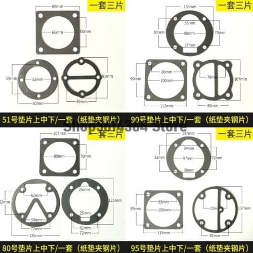 Air Compressor Cylinder Base Head Gaskets Set 3 in 1 0.25/0.36/0.67/0.9/1.05