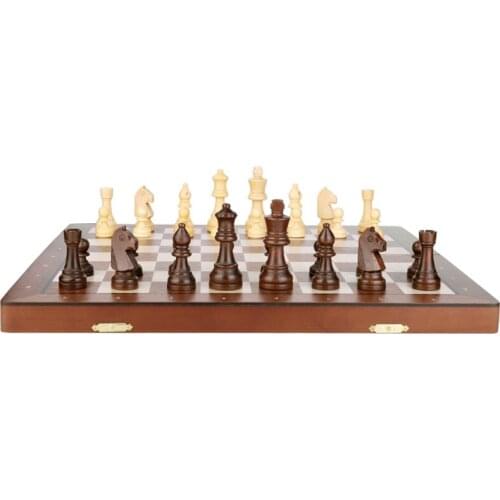 Magnetic Mahogany Chess Set Luxury Foldable Chessboard Adult Children Travel Puzzle Board Games Kids Birthday Gifts