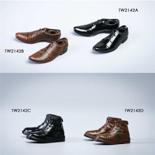 In Stock 1/12 Scale Mens Leather Shoes/Boots TW2142 Fit 6'' Male Soldier Action Figure CF Body Toys